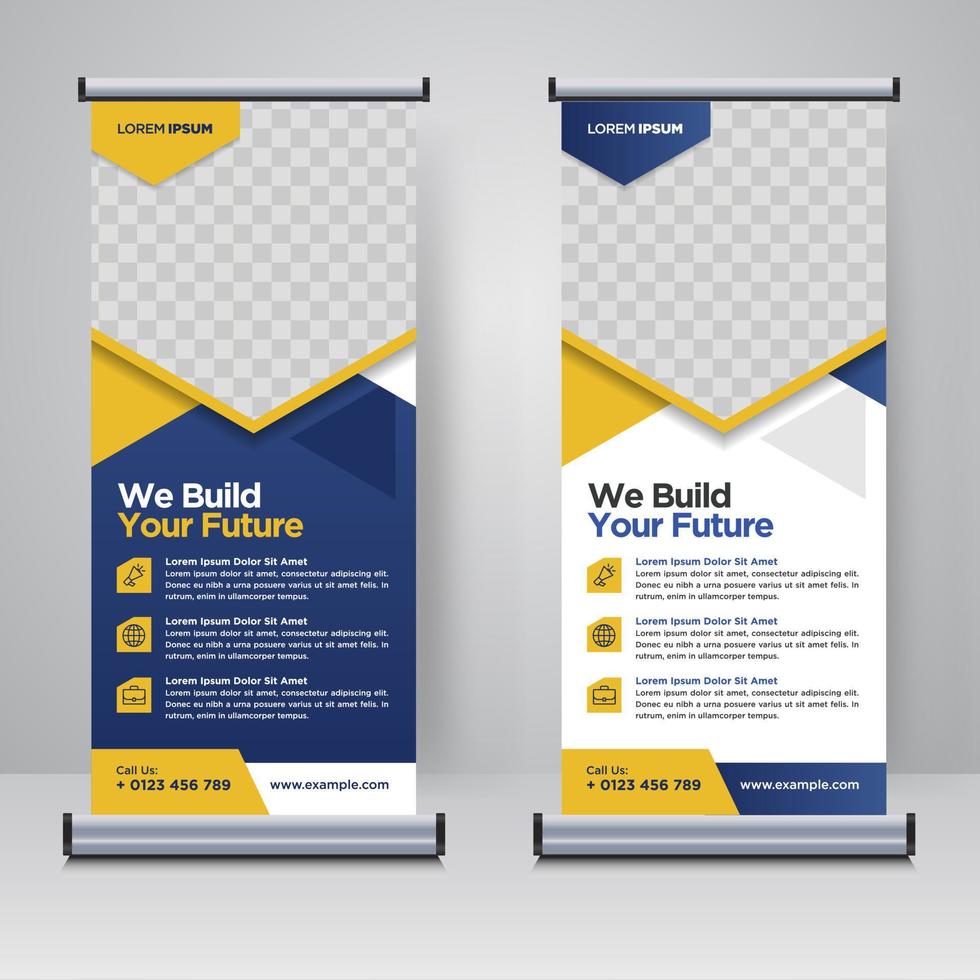 Corporate rollup or X banner design template vector