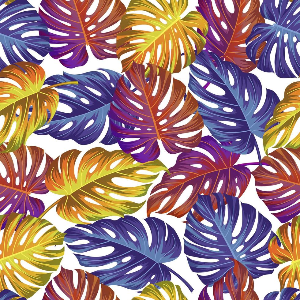 Floral seamless pattern with leaves. tropical background vector