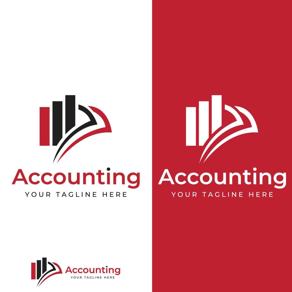 Financial accounting logo, with check mark for financial accounting stock chart analysis. In modern template vector illustration concept style.