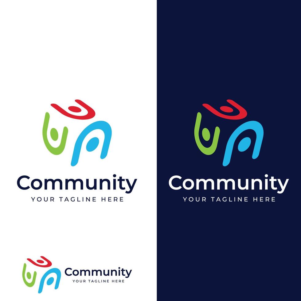 Community logo , community network , and people check.Logos for teams or groups , kindergartens , and companies. With vector illustration editing.