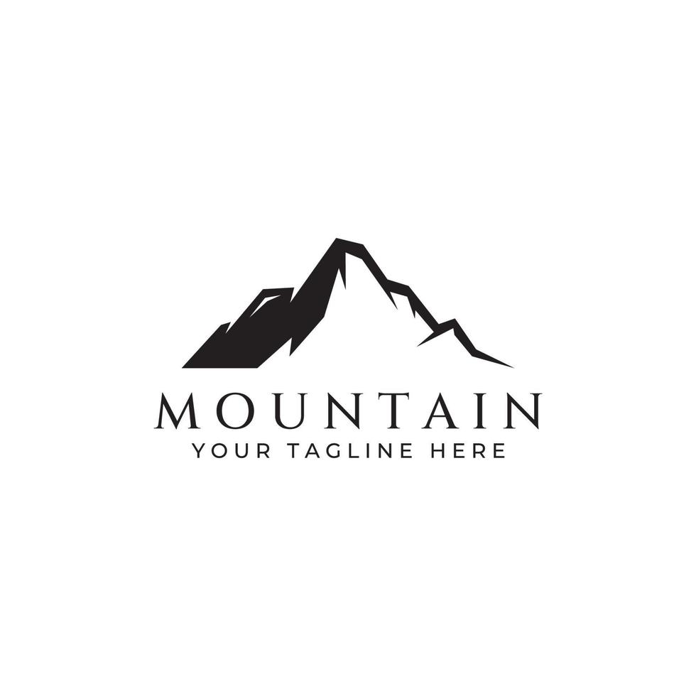 Mountain landscape view, minimalistic design. Logo for photographers, climbers and adventurers. Editing using vector illustration.