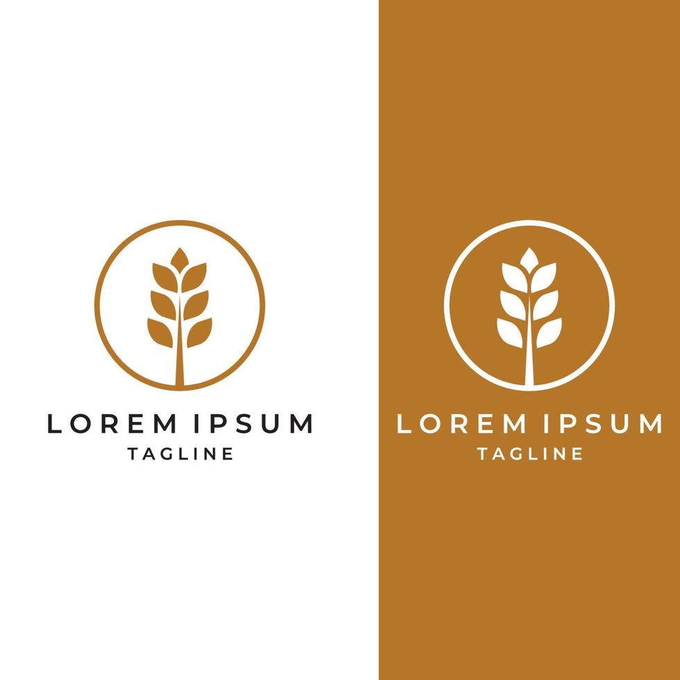 Wheat or cereal logo, wheat field and wheat farm logo.With easy and simple editing illustrations. vector