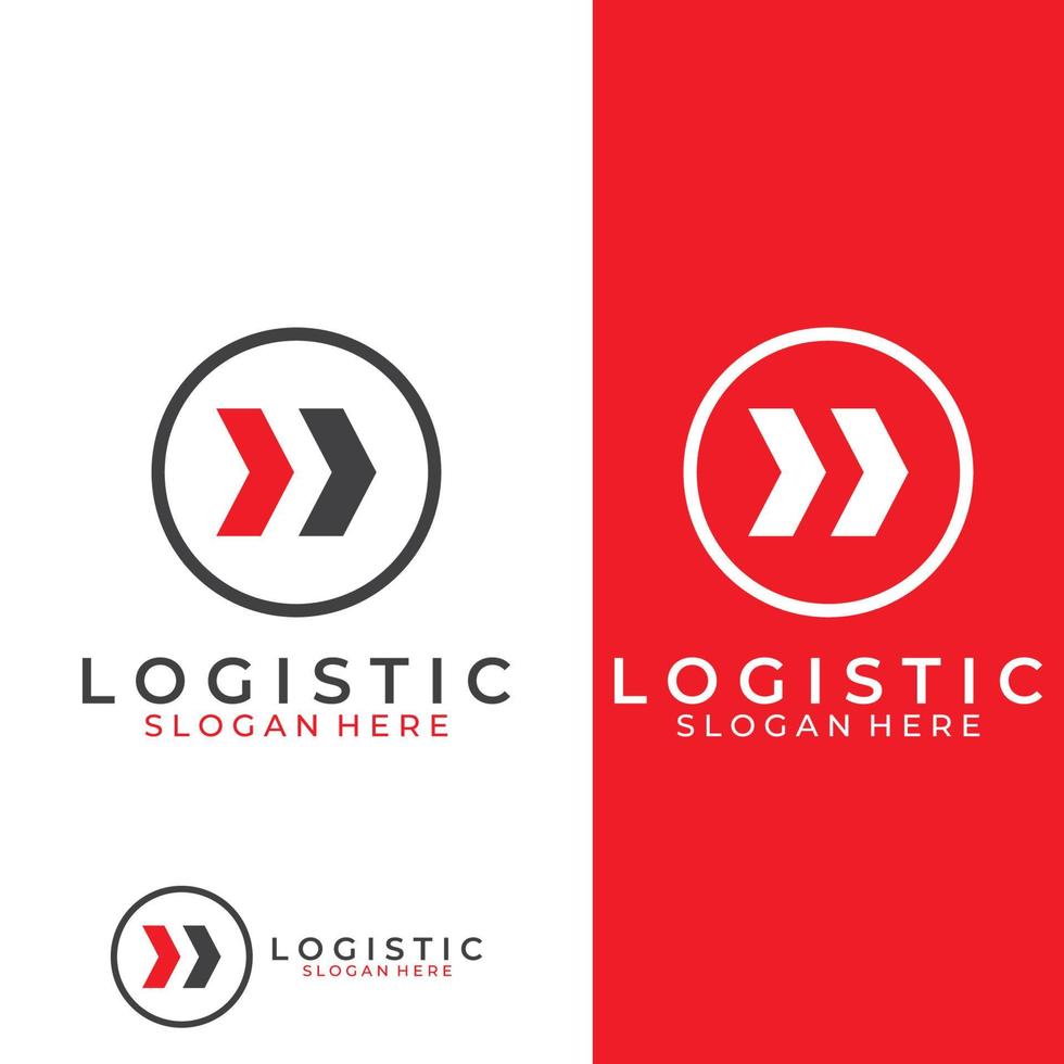 logotipo vectorial de la empresa de logística, logotipo de icono de flecha, logotipo de entrega digital rápida. utilizando la edición de vectores de logotipo simple y fácil.