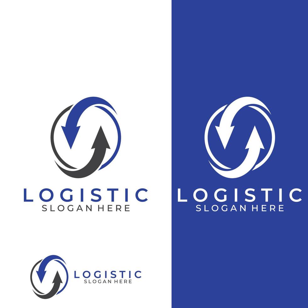 logotipo vectorial de la empresa de logística, logotipo de icono de flecha, logotipo de entrega digital rápida. utilizando la edición de vectores de logotipo simple y fácil.