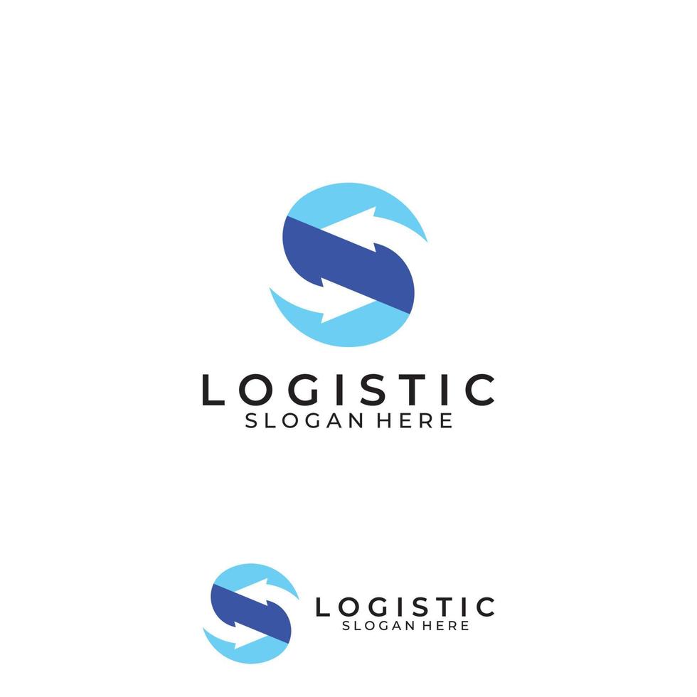 logotipo vectorial de la empresa de logística, logotipo de icono de flecha, logotipo de entrega digital rápida. utilizando la edición de vectores de logotipo simple y fácil.