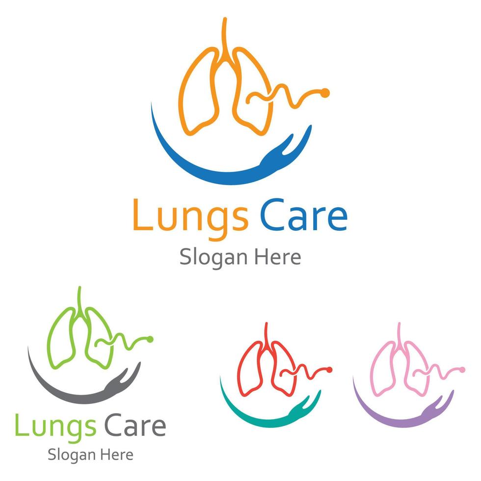 Lung health logo and symbol vector
