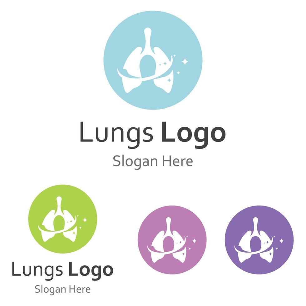 Lung health logo and symbol vector
