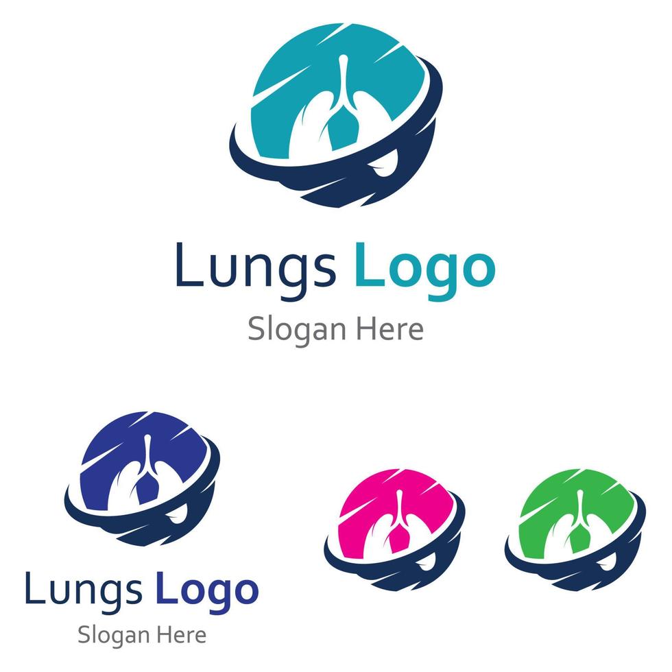 Lung health logo and symbol vector