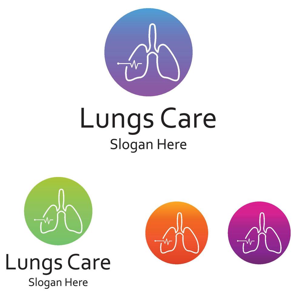 Lung health logo and symbol vector