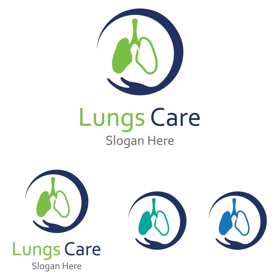 Lung health logo and symbol vector