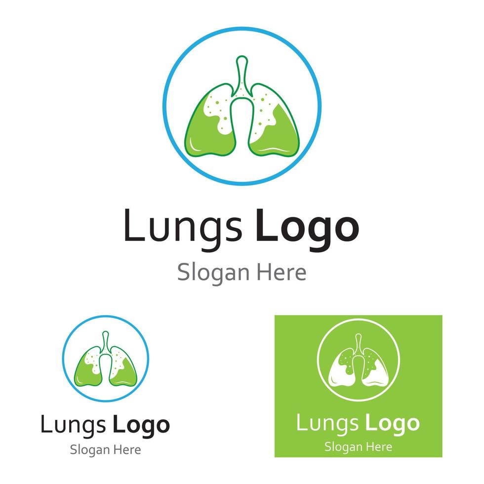 Lung health logo and symbol vector