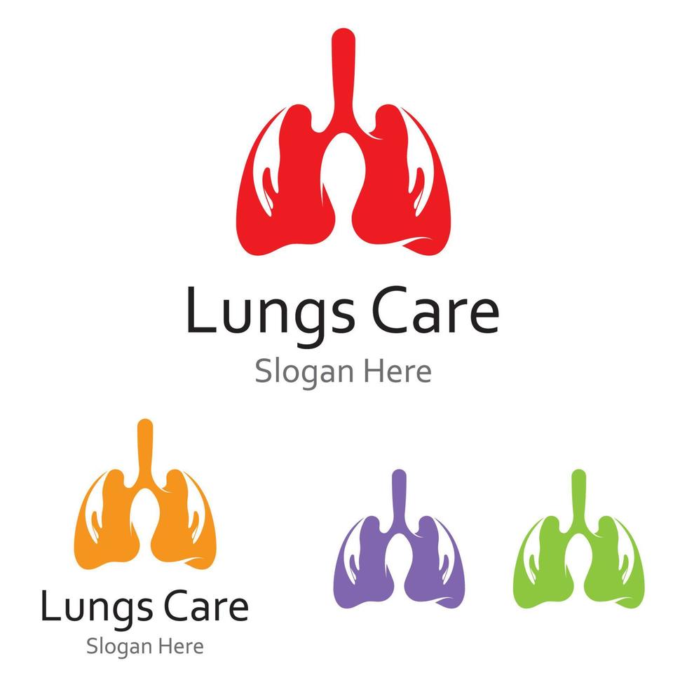 Lung health logo and symbol vector