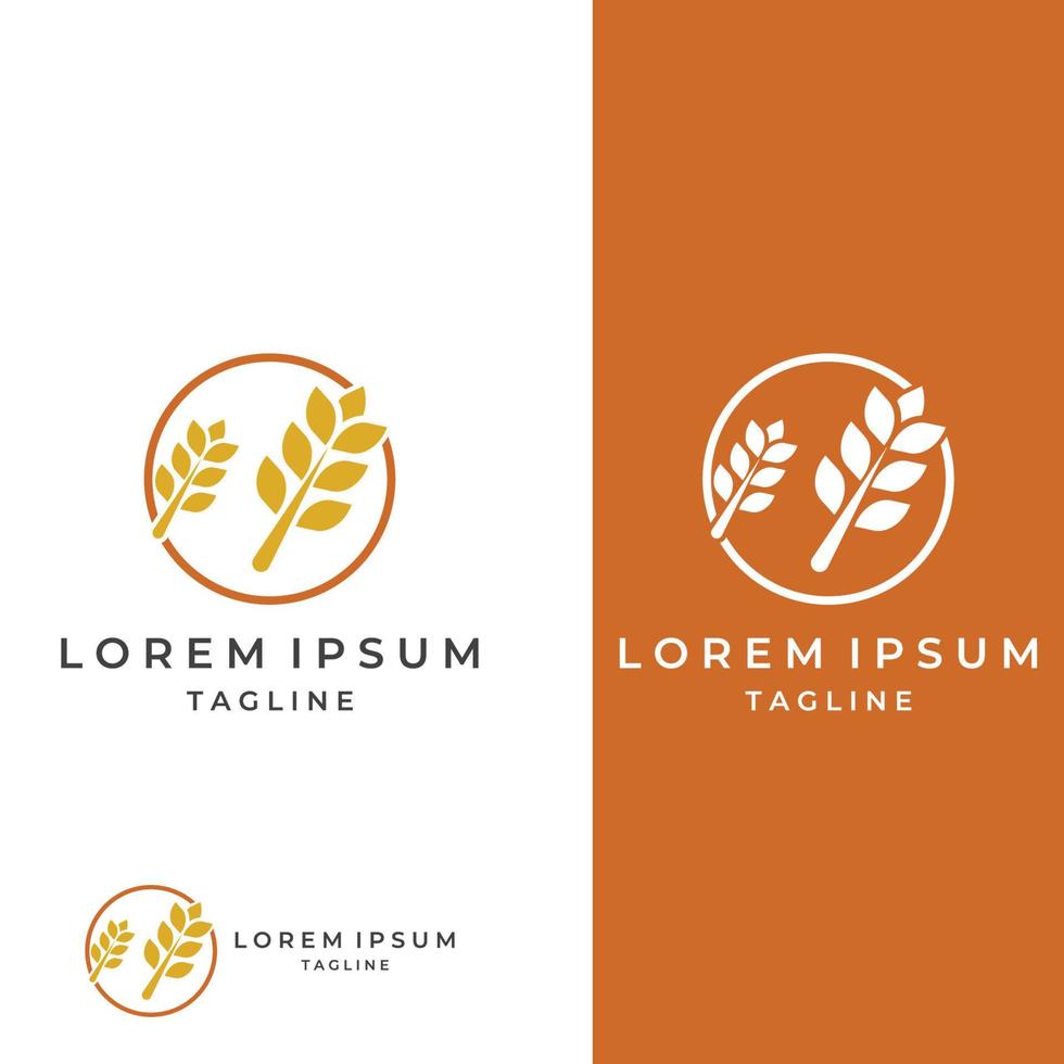 Wheat or cereal logo, wheat field and wheat farm logo.With easy and simple editing illustrations. vector