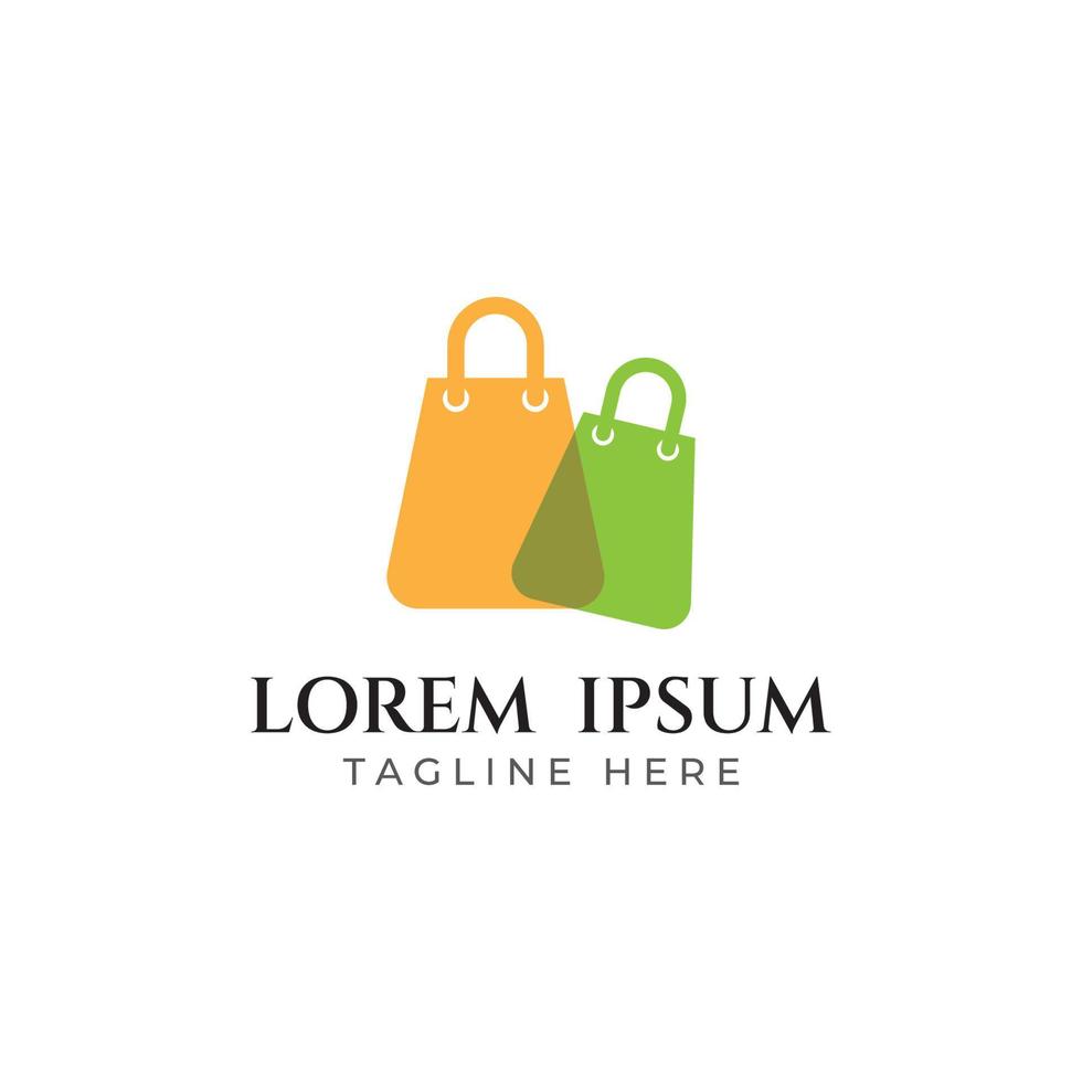 bolsa de compras y carrito de compras en línea logo.logo adecuado para venta, descuento, tienda.con edición de ilustraciones vectoriales. vector