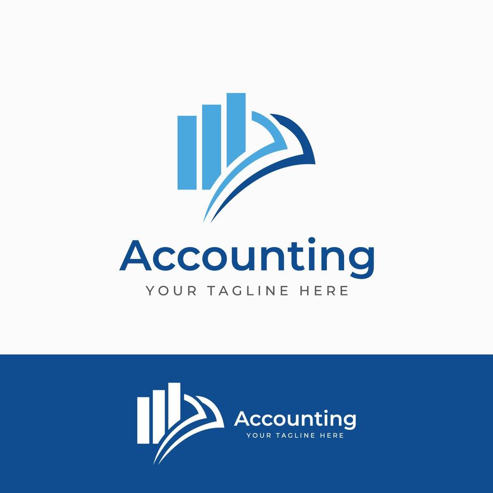 Financial accounting logo, with check mark for financial accounting stock chart analysis. In modern template vector illustration concept style.