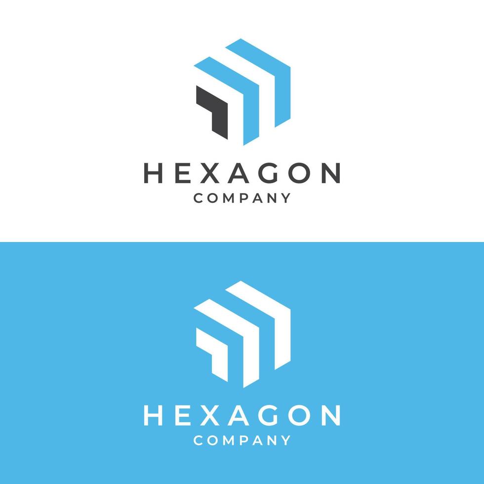 Logo box hexagon or cube and technology hexagon logo creative simple logo.By using modern template vector illustration editing.