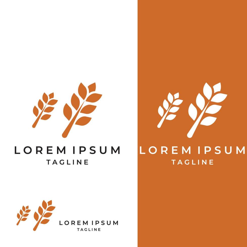 logotipo de trigo o cereal, campo de trigo y logotipo de granja de trigo. Con ilustraciones de edición fáciles y sencillas. vector