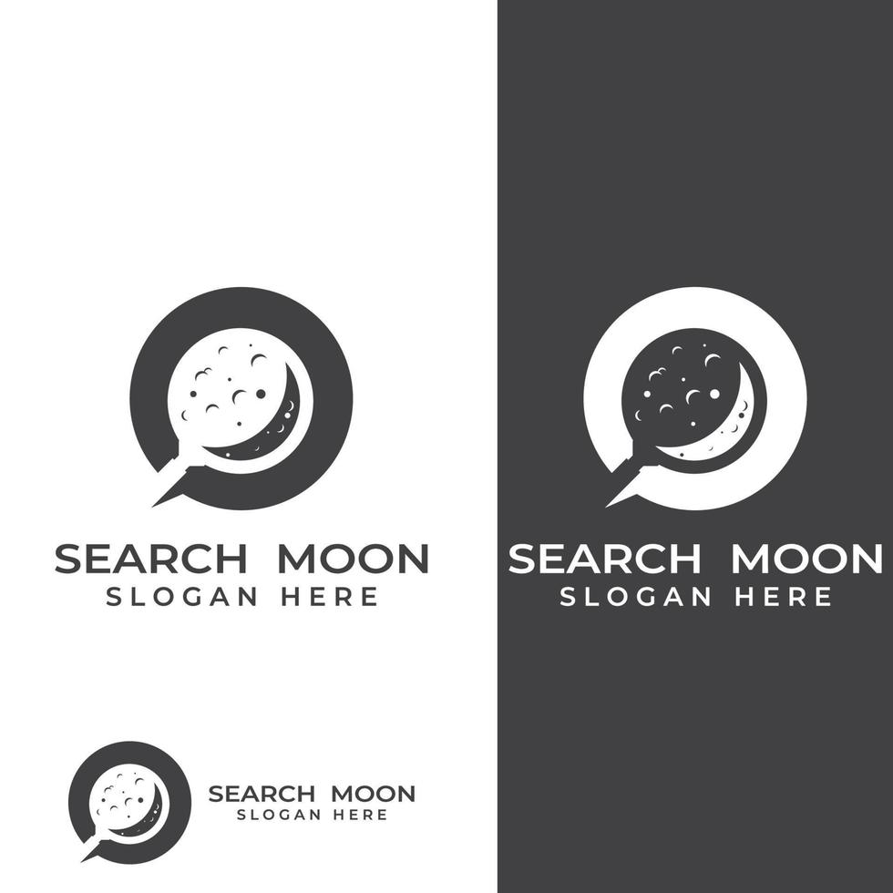 Logo search or discovery, logo search by combination, lab, moon, location, check, wave and sun. Logo with simple illustration editing. vector