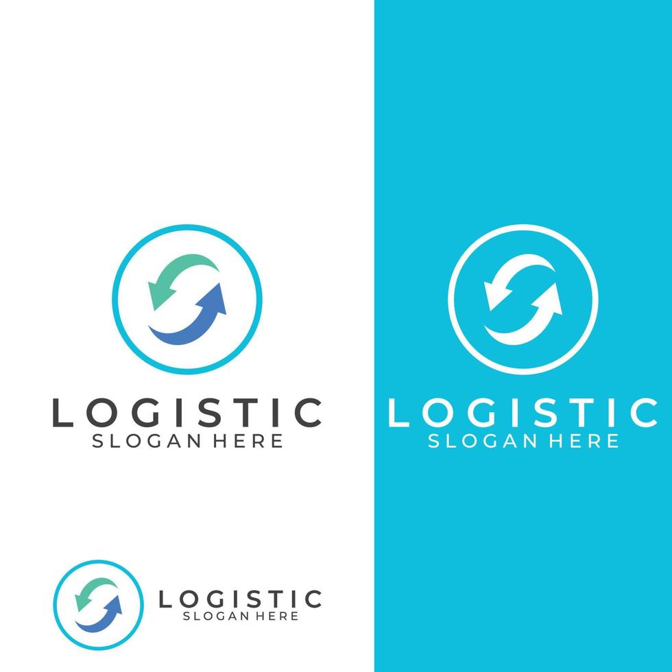 logotipo vectorial de la empresa de logística, logotipo de icono de flecha, logotipo de entrega digital rápida. utilizando la edición de vectores de logotipo simple y fácil.