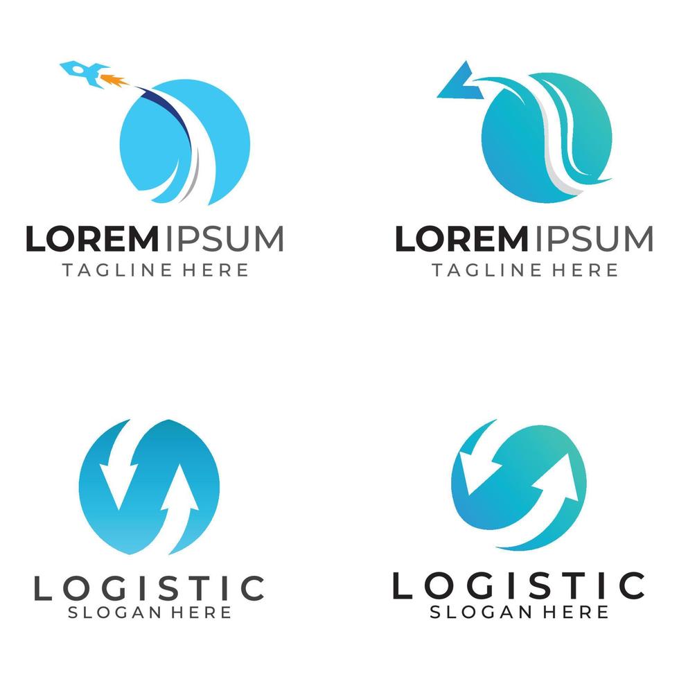 logotipo vectorial de la empresa de logística, logotipo de icono de flecha, logotipo de entrega digital rápida. utilizando la edición de vectores de logotipo simple y fácil.