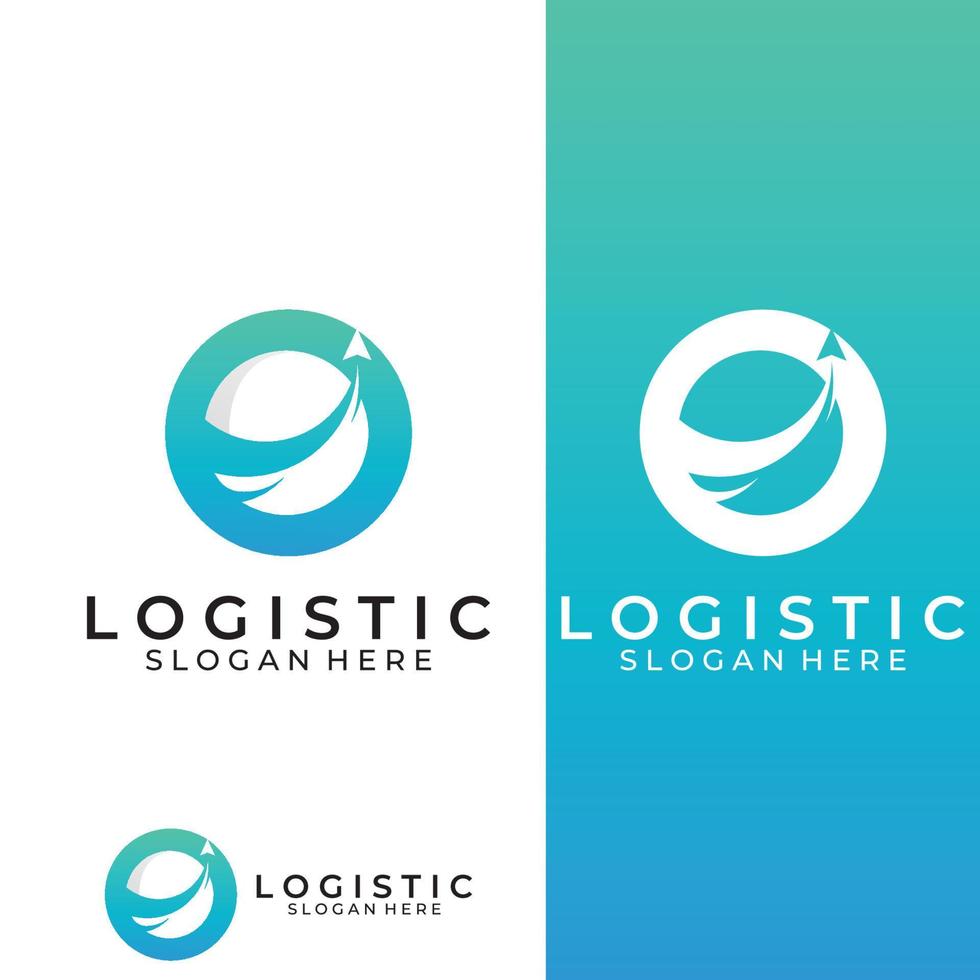 logotipo vectorial de la empresa de logística, logotipo de icono de flecha, logotipo de entrega digital rápida. utilizando la edición de vectores de logotipo simple y fácil.