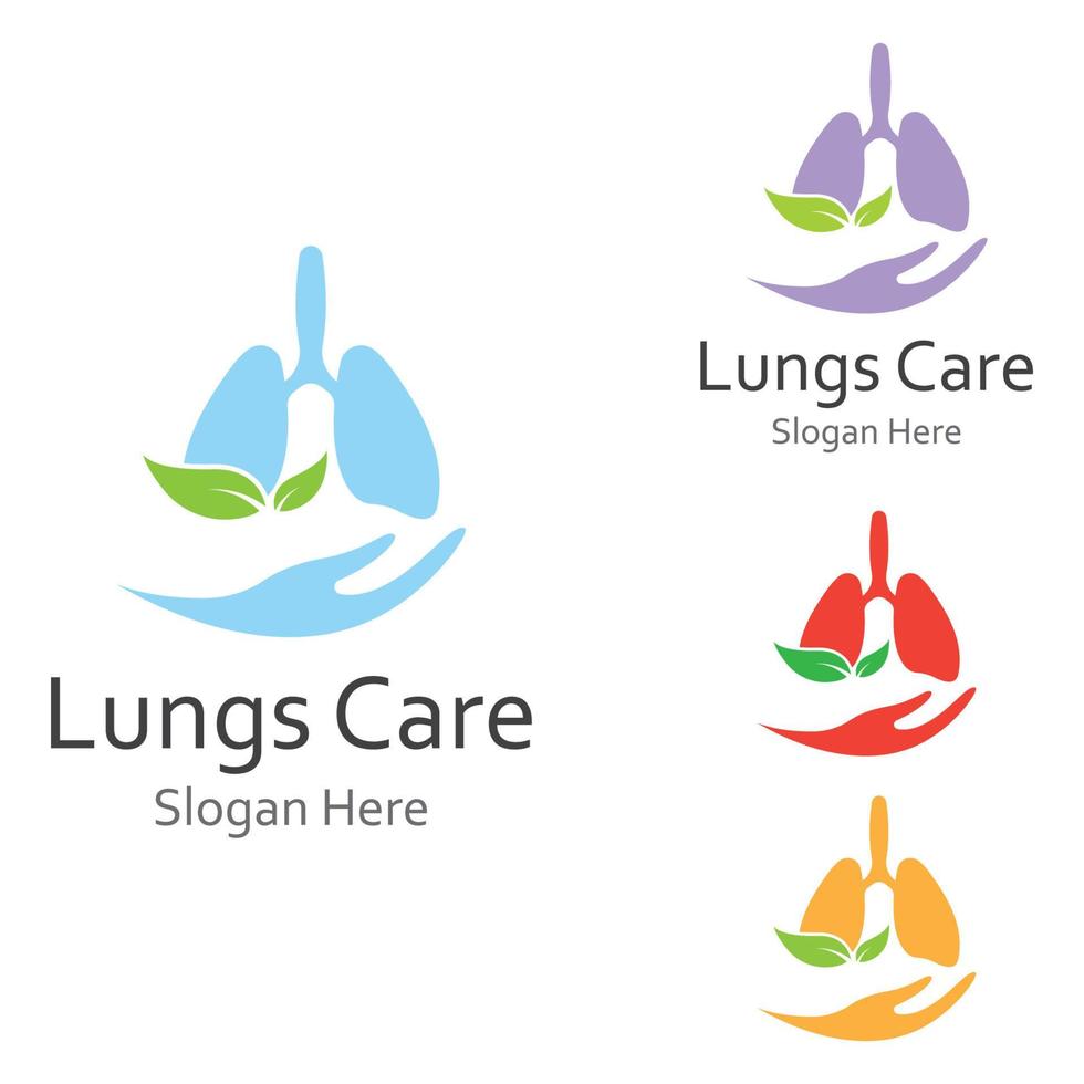 Lung health logo and symbol vector