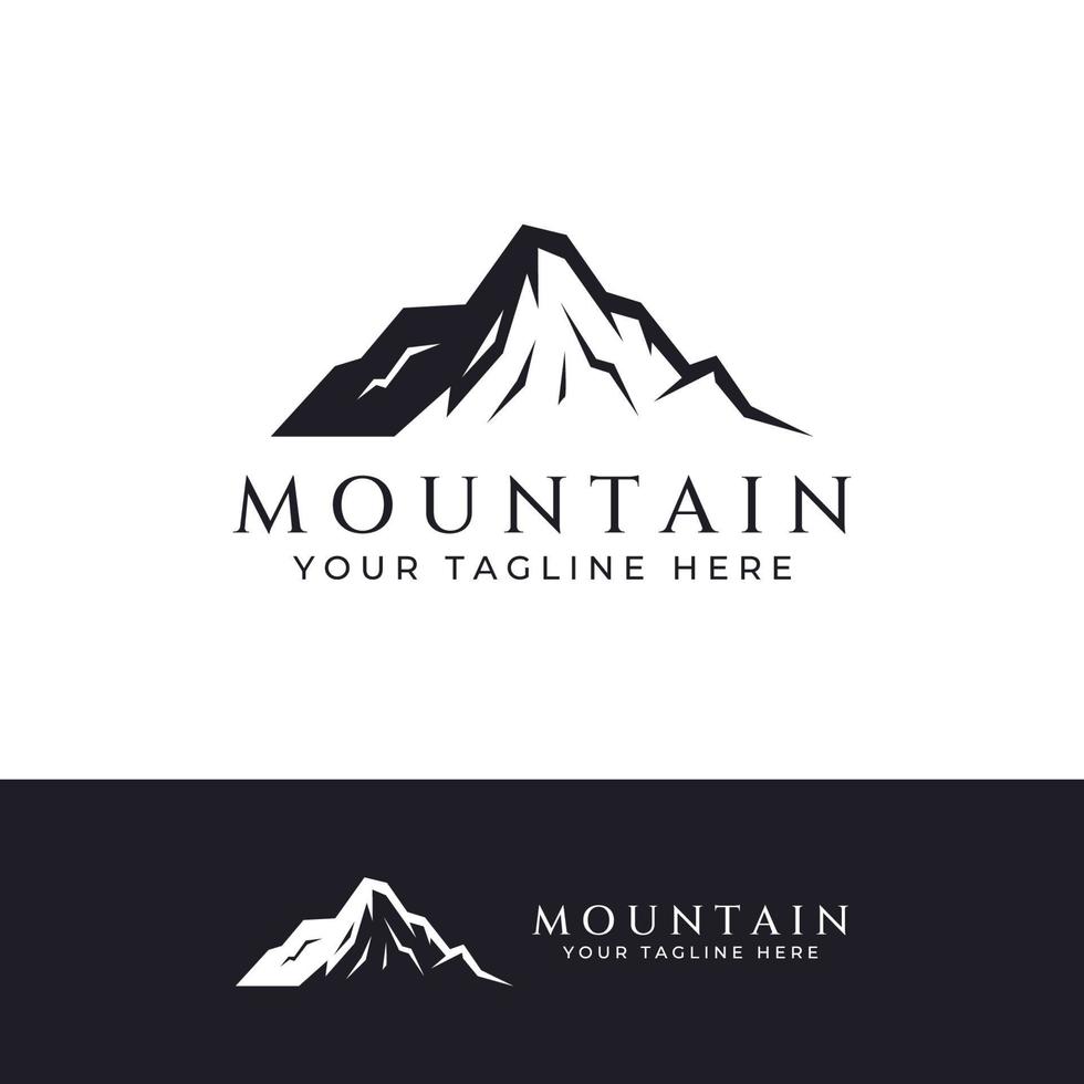 vistas al paisaje montañoso, diseño minimalista. logo para fotógrafos, escaladores y aventureros. edición usando ilustración vectorial. vector