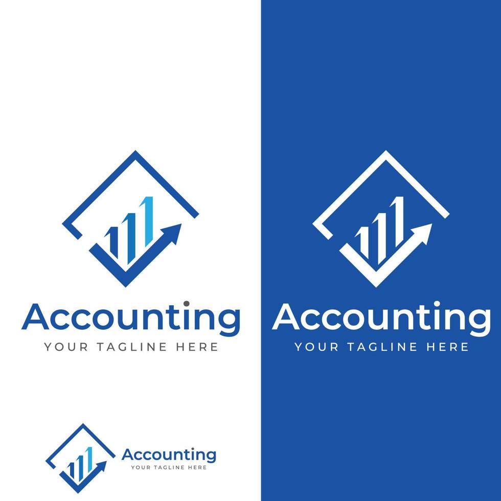 Financial accounting logo, with check mark for financial accounting stock chart analysis. In modern template vector illustration concept style.