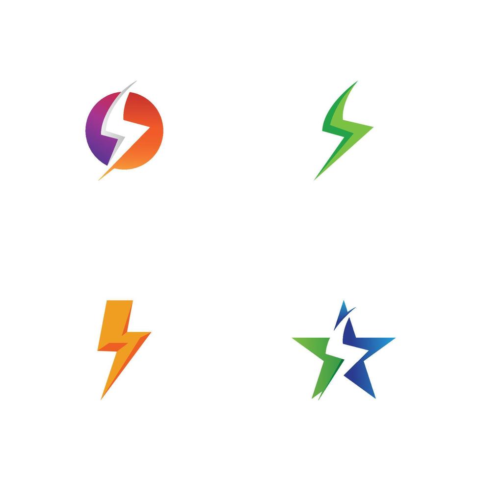 logotipo de rayo y vector de símbolo