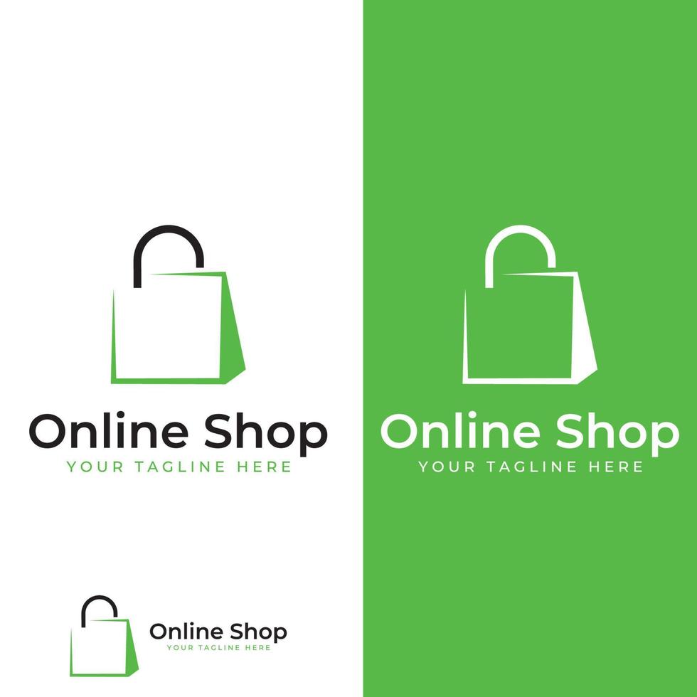 Shopping bag and online shopping cart logo.Logo suitable for sale,discount,shop.With vector illustration editing.