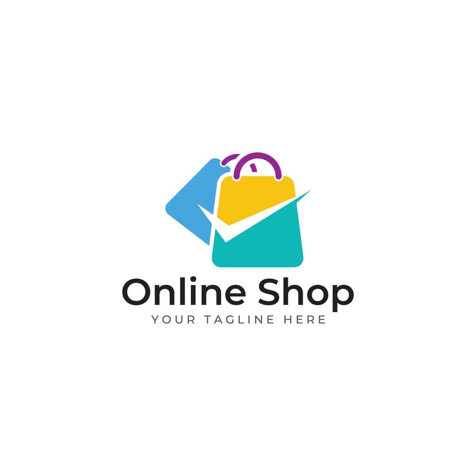 Shopping bag and online shopping cart logo.Logo suitable for sale,discount,shop.With vector illustration editing.