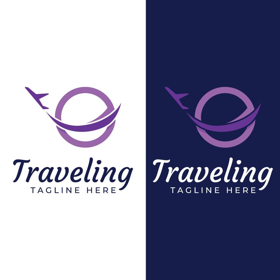Travel agency logo design and summer vacation with airplanes. The logo can be for corporate businesses and airline ticket agents. vector
