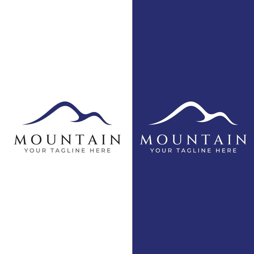 Mountain landscape view, minimalistic design. Logo for photographers, climbers and adventurers. Editing using vector illustration.
