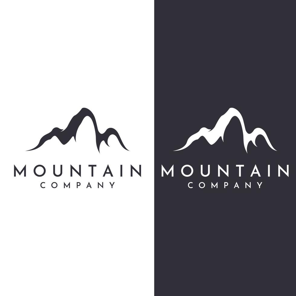 Mountain landscape view, minimalistic design. Logo for photographers, climbers and adventurers. Editing using vector illustration.
