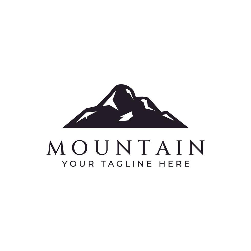 Mountain landscape view, minimalistic design. Logo for photographers, climbers and adventurers. Editing using vector illustration.
