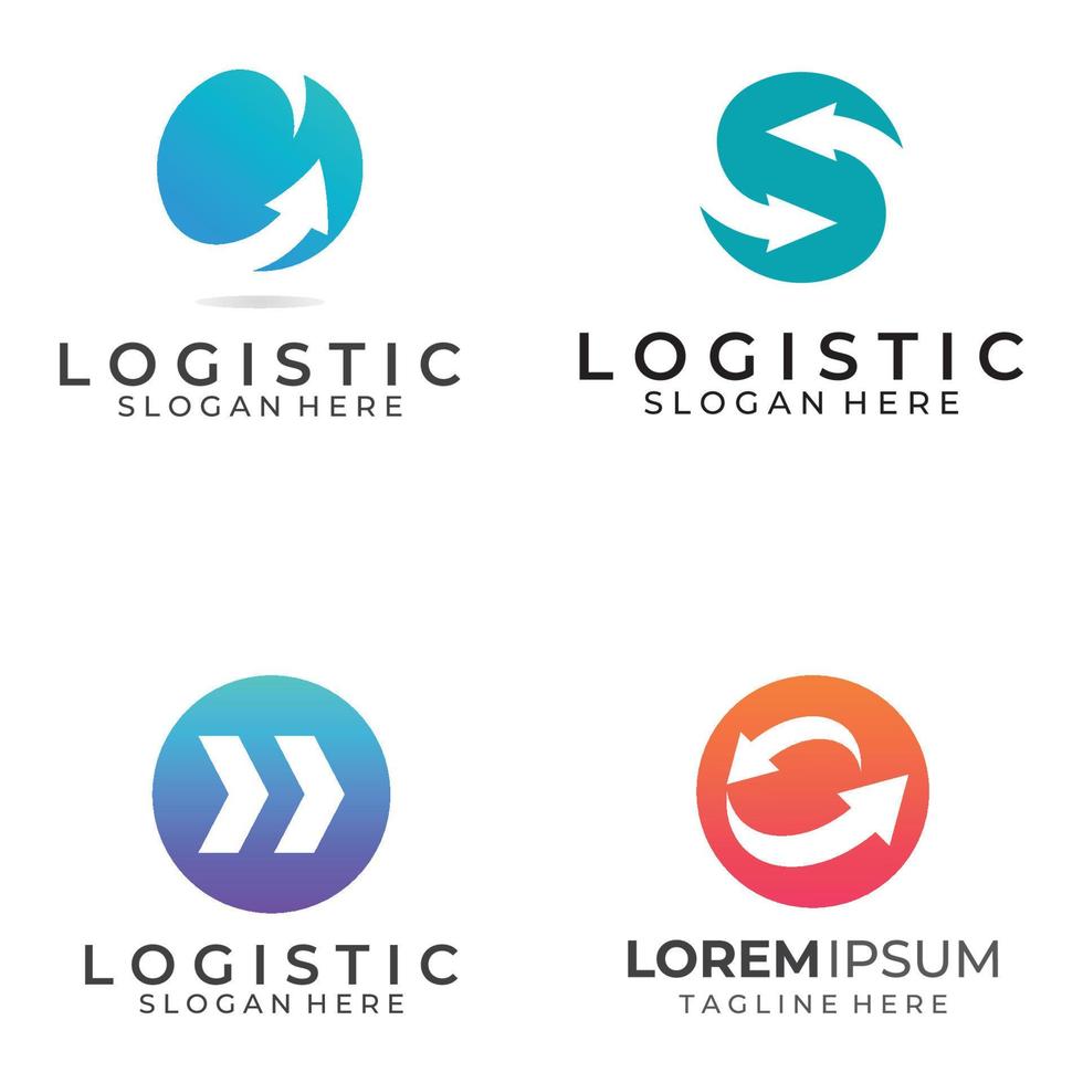 logotipo vectorial de la empresa de logística, logotipo de icono de flecha, logotipo de entrega digital rápida. utilizando la edición de vectores de logotipo simple y fácil.