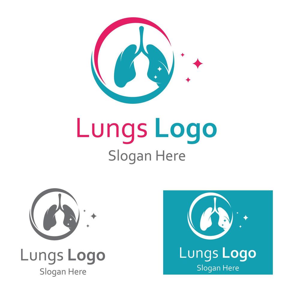 Lung health logo and symbol vector