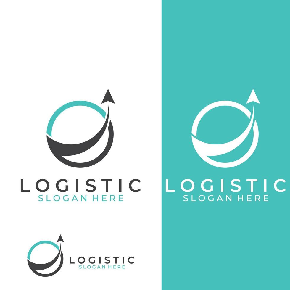 logotipo vectorial de la empresa de logística, logotipo de icono de flecha, logotipo de entrega digital rápida. utilizando la edición de vectores de logotipo simple y fácil.