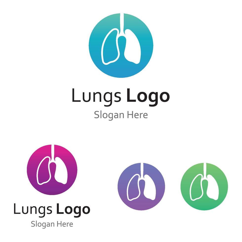 Lung health logo and symbol vector