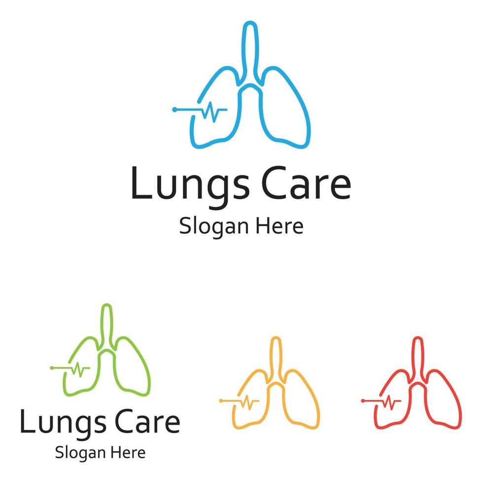 Lung health logo and symbol vector