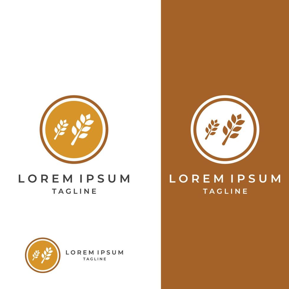 Wheat or cereal logo, wheat field and wheat farm logo.With easy and simple editing illustrations. vector