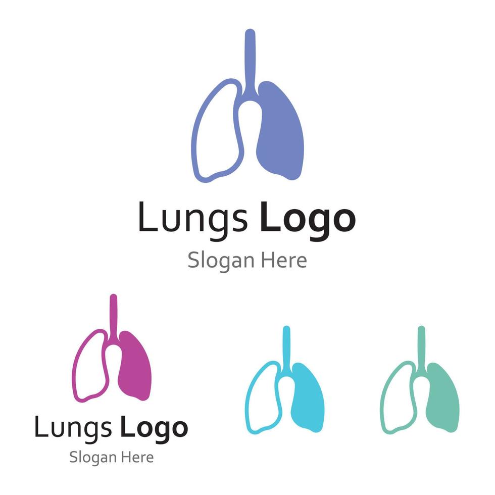 Lung health logo and symbol vector