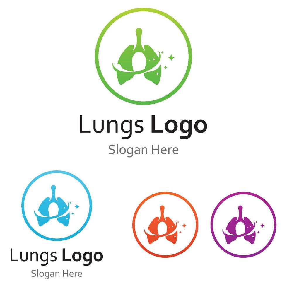 Lung health logo and symbol vector