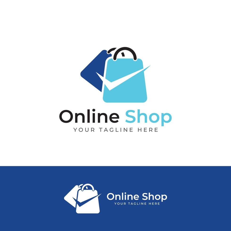 Shopping bag and online shopping cart logo.Logo suitable for sale,discount,shop.With vector illustration editing.