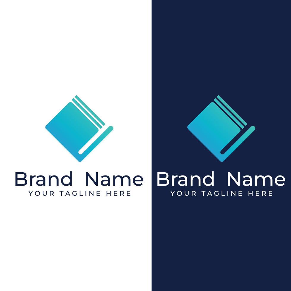 Educational digital book and online knowledge learning book logo and symbol icon vector illustration template.