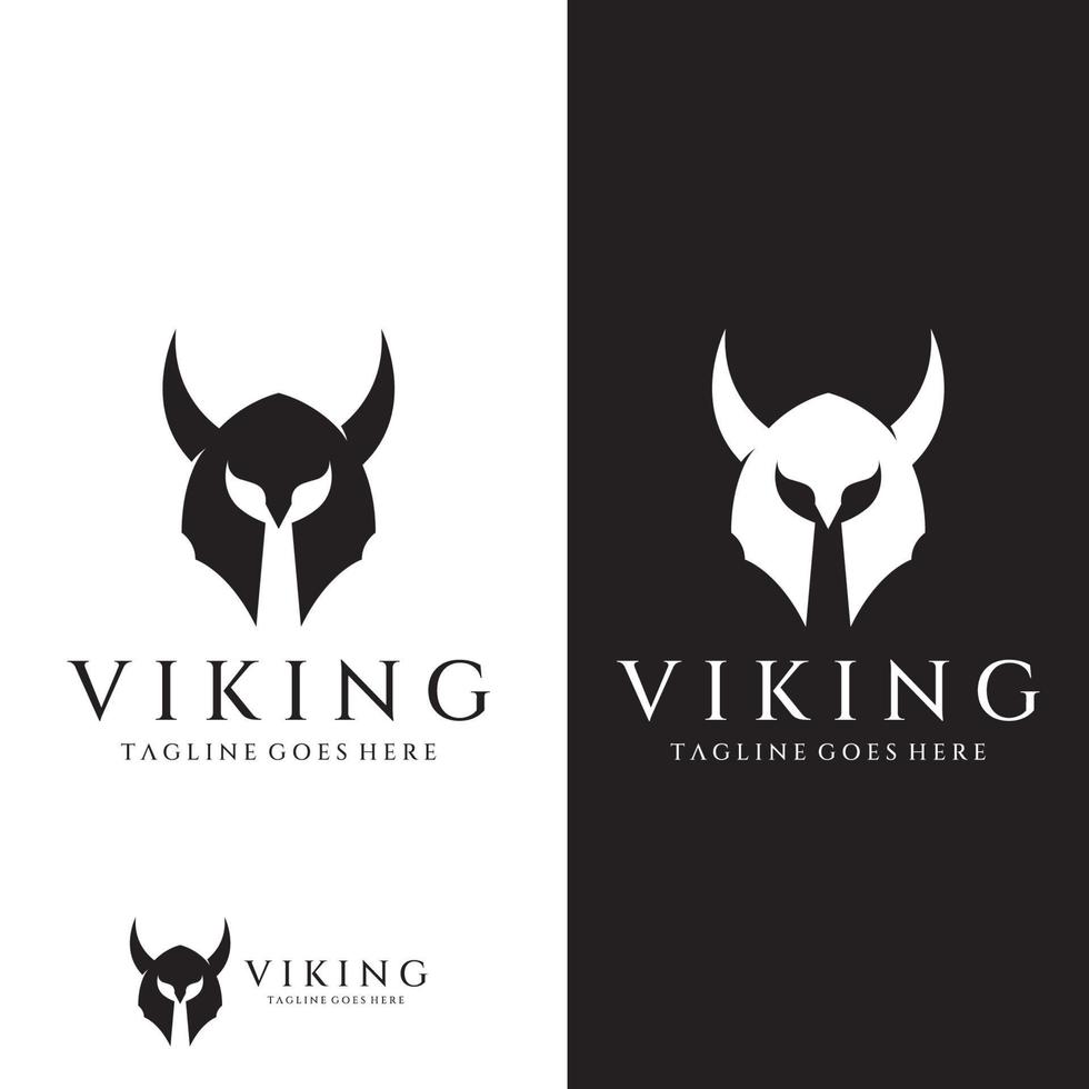 Viking warrior helmet logo with horned helmet and viking with the letter V. The logo can be used for boats, sports and others. vector