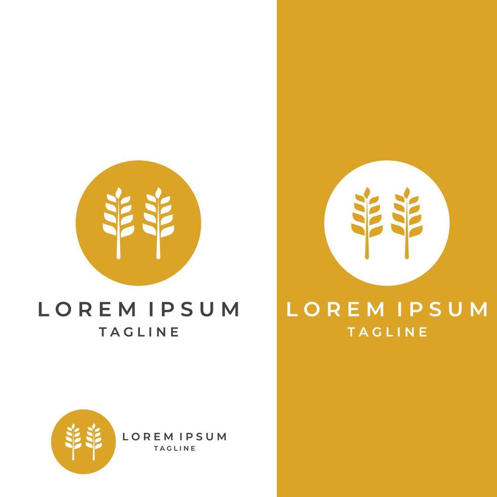 Wheat or cereal logo, wheat field and wheat farm logo.With easy and simple editing illustrations. vector