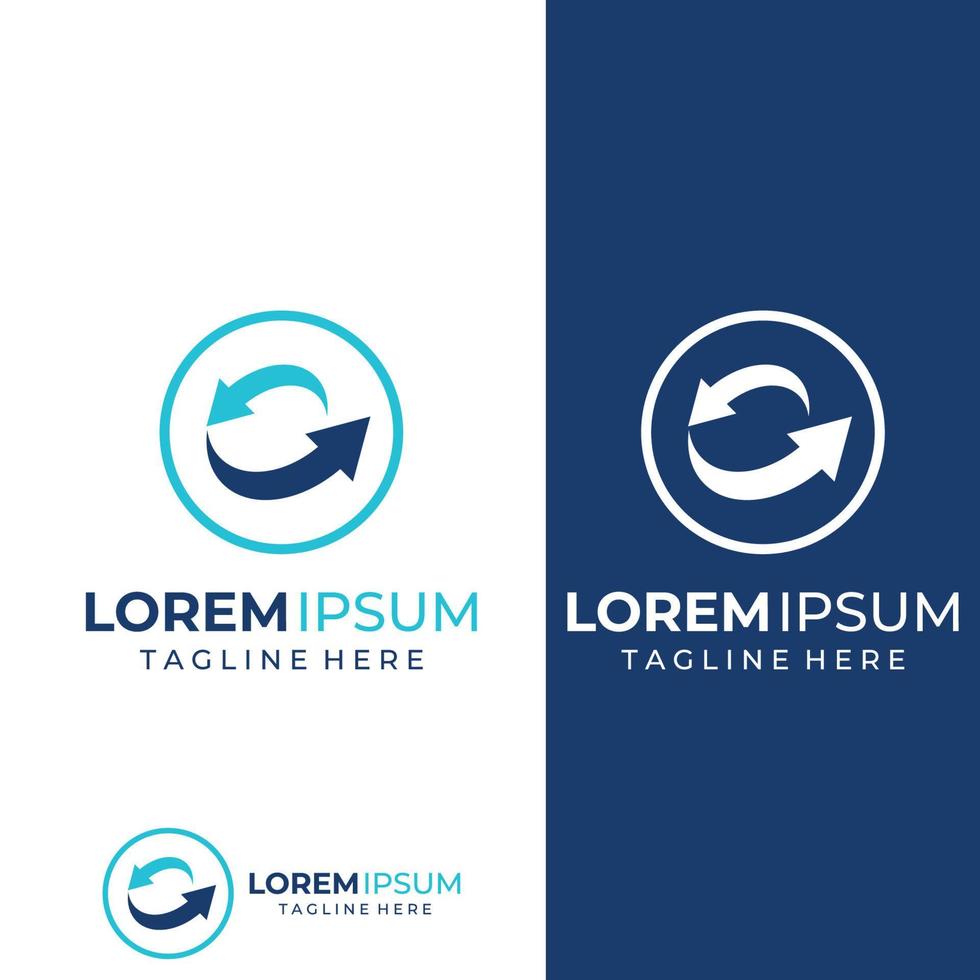 logotipo vectorial de la empresa de logística, logotipo de icono de flecha, logotipo de entrega digital rápida. utilizando la edición de vectores de logotipo simple y fácil.