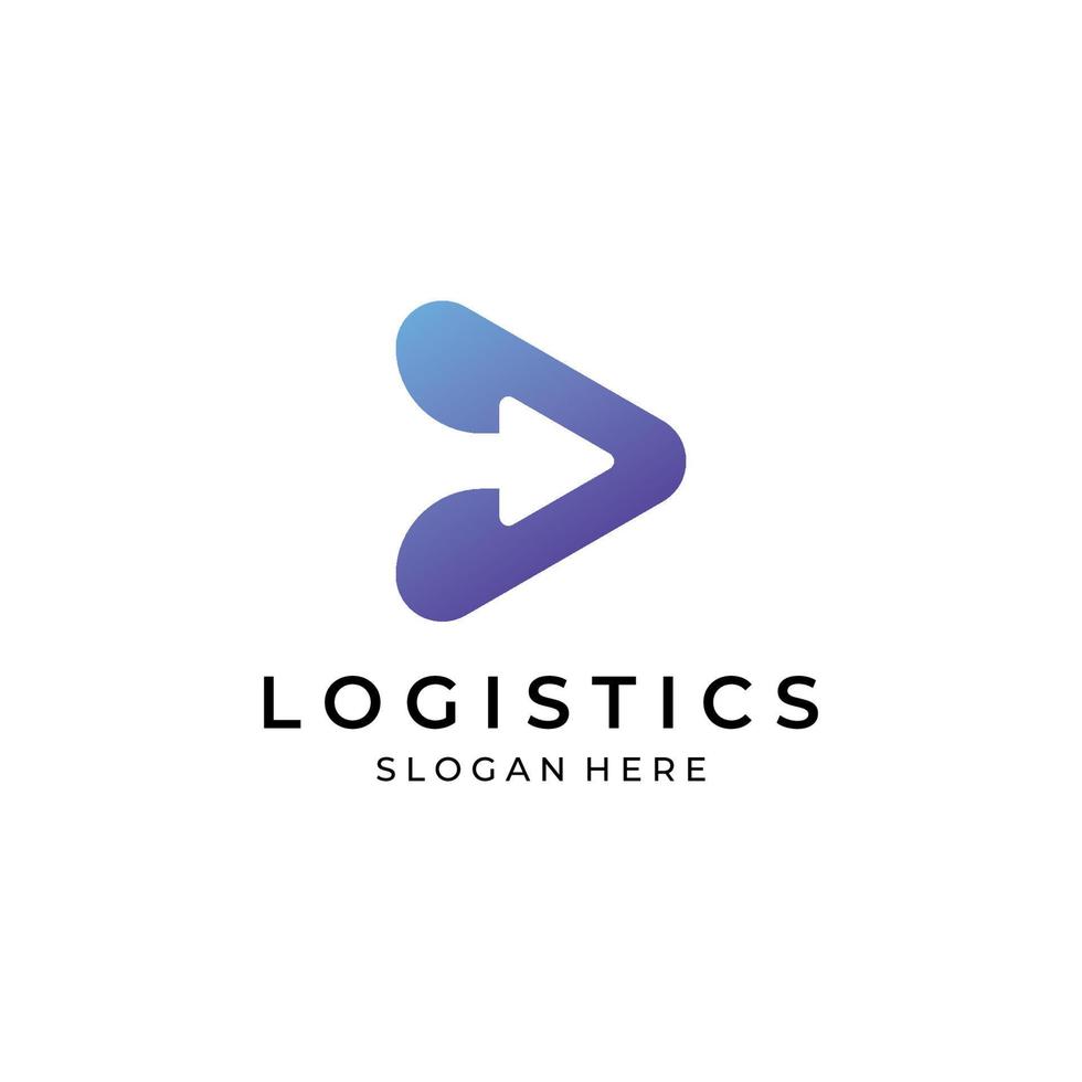 Logistics company vector logo, arrow icon logo, fast digital delivery logo. Using simple and easy logo vector editing.