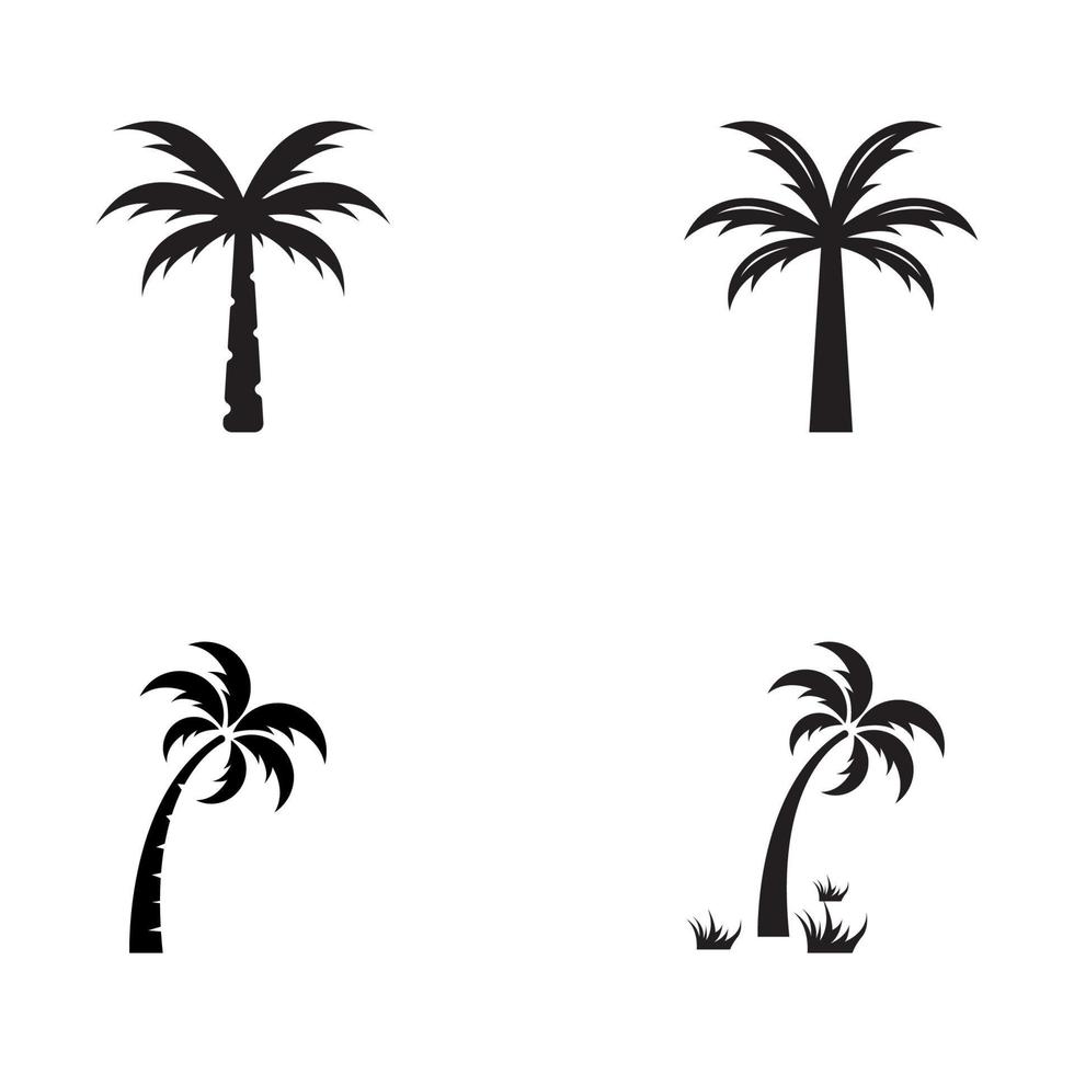 Palm tree logo, palm with waves and sun. Using Illustrator template design editing. vector